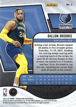 2021-22 Panini Revolution #3 Dillon Brooks Back