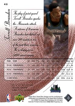 2002-03 Upper Deck Sweet Shot #46 Terrell Brandon Back