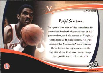 2006-07 Press Pass Legends - Naismith Award Winners #NAW6 Ralph Sampson Back