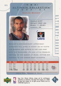 2002-03 Upper Deck Ultimate Collection #85 Carlos Boozer Back