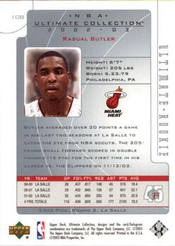 2002-03 Upper Deck Ultimate Collection #108 Rasual Butler Back