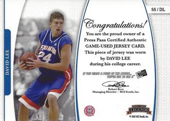 2006-07 Press Pass Legends - Saturday Swatches #SS-DL David Lee Back