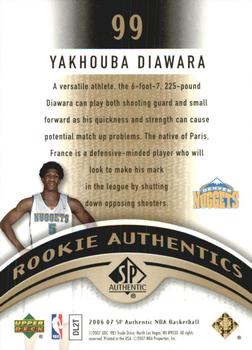 2006-07 SP Authentic - Gold #99 Yakhouba Diawara Back
