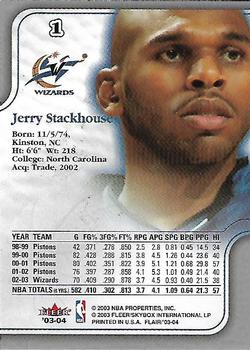 2003-04 Flair #1 Jerry Stackhouse Back