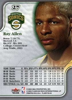 2003-04 Flair #27 Ray Allen Back