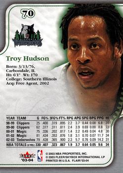 2003-04 Flair #70 Troy Hudson Back