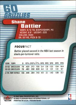 2003-04 Fleer Focus #60 Shane Battier Back