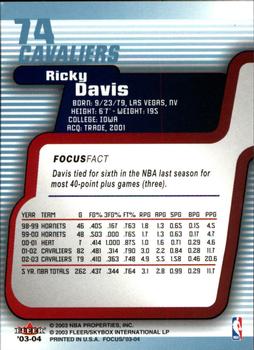 2003-04 Fleer Focus #74 Ricky Davis Back