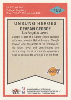 2003-04 Fleer Platinum #153 Devean George Back