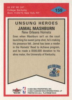 2003-04 Fleer Platinum #159 Jamal Mashburn Back
