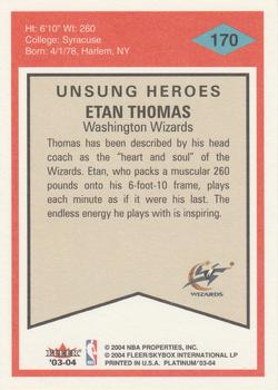 2003-04 Fleer Platinum #170 Etan Thomas Back