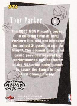 2003-04 Fleer Tradition #243 Tony Parker Back