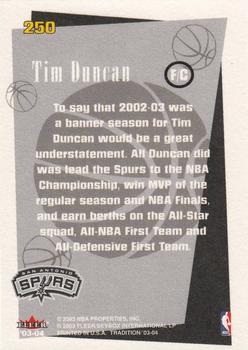 2003-04 Fleer Tradition #250 Tim Duncan Back