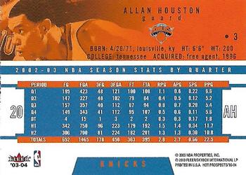 2003-04 Hoops Hot Prospects #3 Allan Houston Back