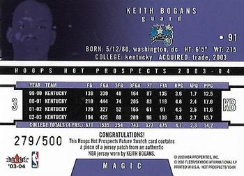 2003-04 Hoops Hot Prospects #91 Keith Bogans Back