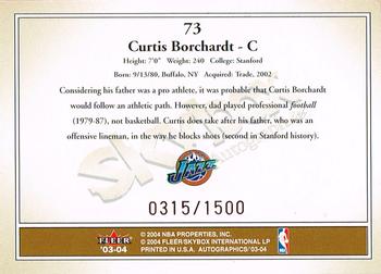 2003-04 SkyBox Autographics #73 Curtis Borchardt Back