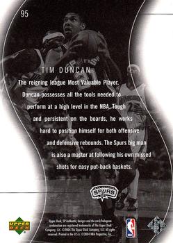 2003-04 SP Authentic #95 Tim Duncan Back