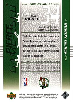 2003-04 SP Game Used #4 Paul Pierce Back