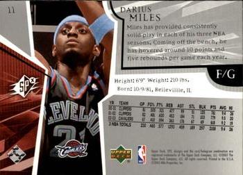 2003-04 SPx #11 Darius Miles Back