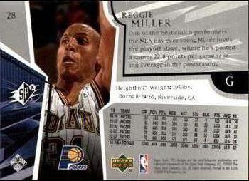2003-04 SPx #28 Reggie Miller Back