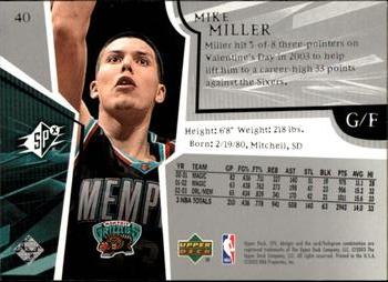 2003-04 SPx #40 Mike Miller Back