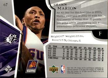 2003-04 SPx #67 Shawn Marion Back