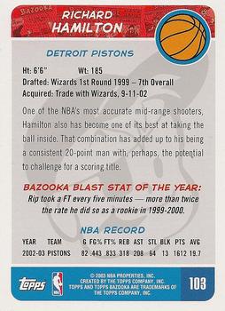 2003-04 Bazooka #103 Richard Hamilton Back