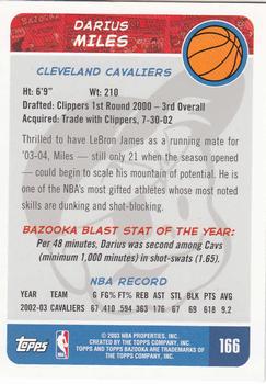 2003-04 Bazooka #166 Darius Miles Back