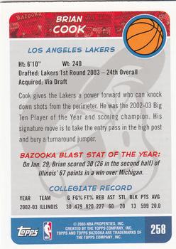 2003-04 Bazooka #258 Brian Cook Back