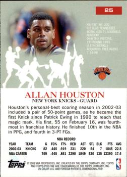2003-04 Topps Pristine #25 Allan Houston Back
