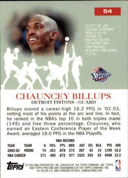 2003-04 Topps Pristine #54 Chauncey Billups Back