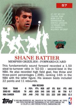 2003-04 Topps Pristine #57 Shane Battier Back