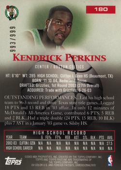 2003-04 Topps Pristine #180 Kendrick Perkins Back