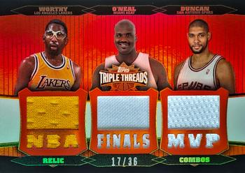 2006-07 Topps Triple Threads - Relics Combos #TTRC-35 James Worthy / Shaquille O'Neal / Tim Duncan Front