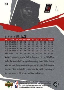 2003-04 Upper Deck Black Diamond #30 Rasheed Wallace Back