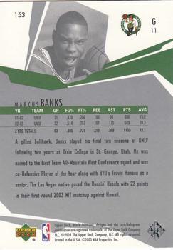 2003-04 Upper Deck Black Diamond #153 Marcus Banks Back