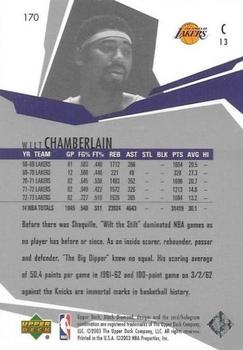 2003-04 Upper Deck Black Diamond #170 Wilt Chamberlain Back
