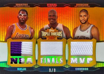 2006-07 Topps Triple Threads - Relics Combos Gold #TTRC-35 James Worthy / Shaquille O'Neal / Tim Duncan Front