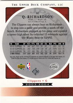 2003-04 Upper Deck Standing O #32 Quentin Richardson Back