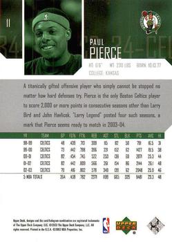 2003-04 Upper Deck #11 Paul Pierce Back