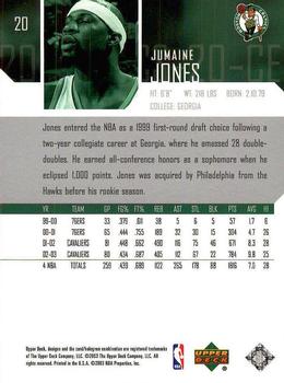 2003-04 Upper Deck #20 Jumaine Jones Back