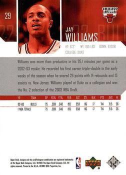 2003-04 Upper Deck #29 Jay Williams Back
