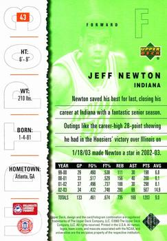2003 UD Top Prospects #43 Jeff Newton Back