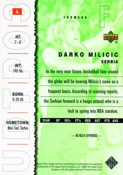 2003 UD Top Prospects #4 Darko Milicic Back