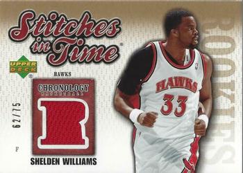 2006-07 Upper Deck Chronology - Stitches in Time Gold #SIT-SW Shelden Williams Front