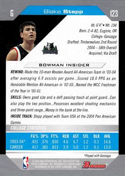 2004-05 Bowman #123 Blake Stepp Back