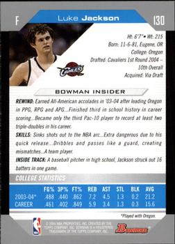 2004-05 Bowman #130 Luke Jackson Back