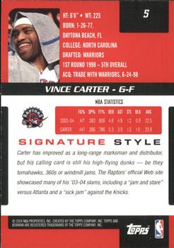 2004-05 Bowman Signature #5 Vince Carter Back