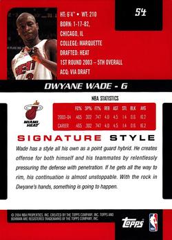 2004-05 Bowman Signature #54 Dwyane Wade Back