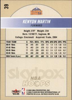 2004-05 Hoops #39 Kenyon Martin Back